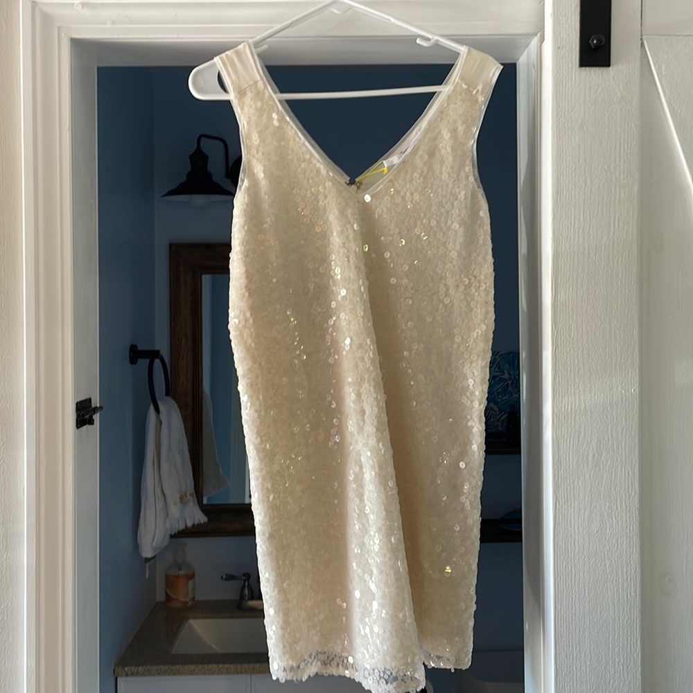 BCBG Ecru Mini Dress - Size 6, NWT